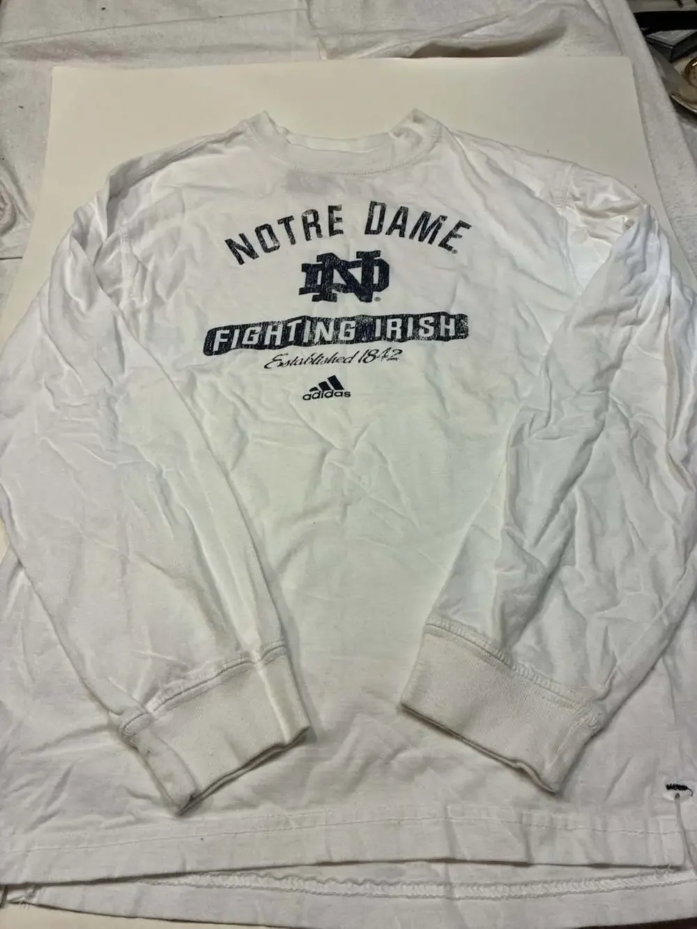 Adidas Notre Dame Fighting Irish Established 1842 Long Sleeve T-Shirt